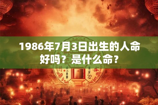 1986年7月3日出生的人命好吗？是什么命？