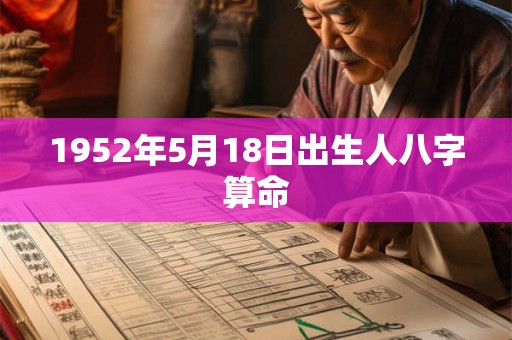 1952年5月18日出生人八字算命