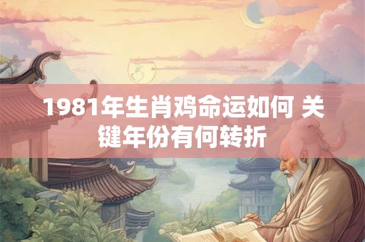 1981年生肖鸡命运如何 关键年份有何转折
