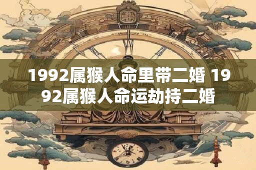 1992属猴人命里带二婚 1992属猴人命运劫持二婚