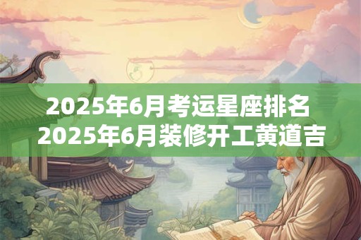 2025年6月考运星座排名 2025年6月装修开工黄道吉日查询