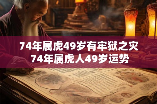 74年属虎49岁有牢狱之灾 74年属虎人49岁运势