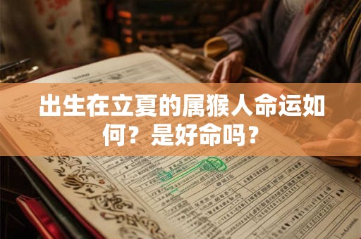 出生在立夏的属猴人命运如何？是好命吗？