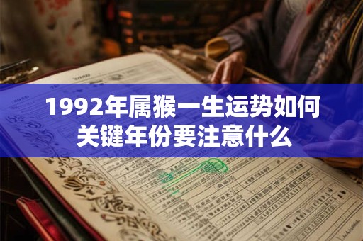 1992年属猴一生运势如何 关键年份要注意什么