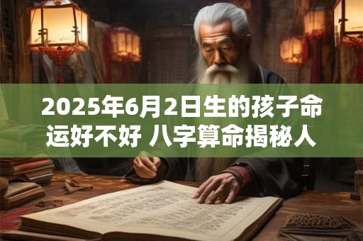 详细阅读:2025年6月2日生的孩子命运好不好 八字算命揭秘人生轨迹 2025年6月2日生的孩子命运好不好 八字算命揭秘人生轨迹