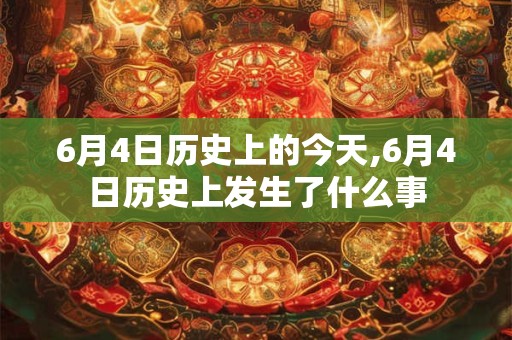 6月4日历史上的今天,6月4日历史上发生了什么事
