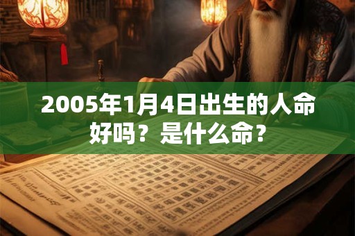 详细阅读:2005年1月4日出生的人命好吗?是什么命? 2005年1月4日出生的人命好吗?是什么命?