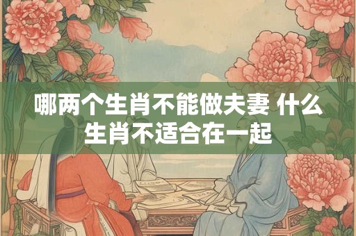 哪两个生肖不能做夫妻 什么生肖不适合在一起