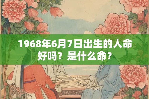 1968年6月7日出生的人命好吗？是什么命？