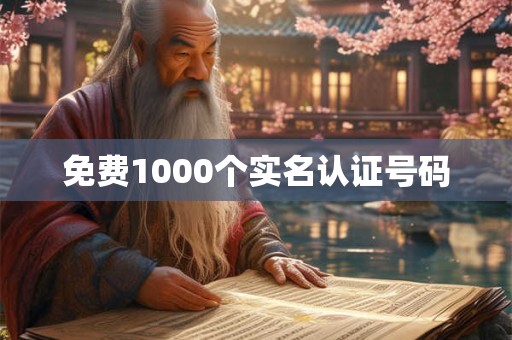 免费1000个实名认证号码