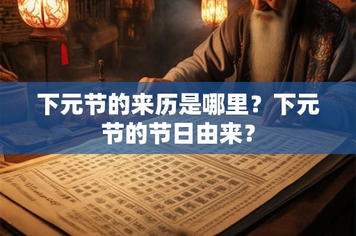 下元节的来历是哪里？下元节的节日由来？