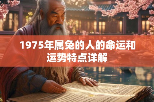 1975年属兔的人的命运和运势特点详解