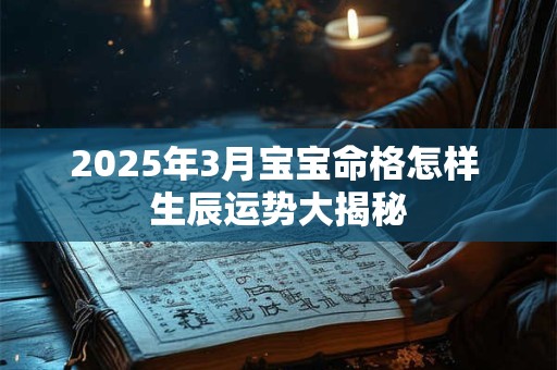 2025年3月宝宝命格怎样 生辰运势大揭秘
