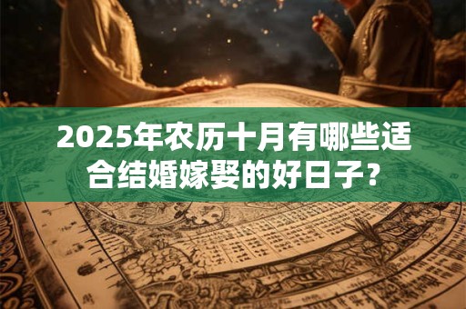 2025年农历十月有哪些适合结婚嫁娶的好日子？