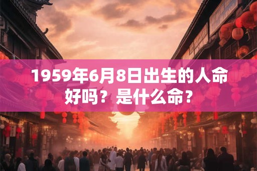 1959年6月8日出生的人命好吗？是什么命？