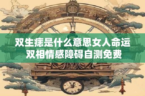 双生痣是什么意思女人命运 双相情感障碍自测免费