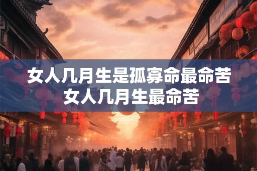 女人几月生是孤寡命最命苦 女人几月生最命苦
