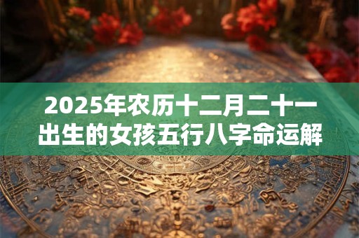 2025年农历十二月二十一出生的女孩五行八字命运解析？