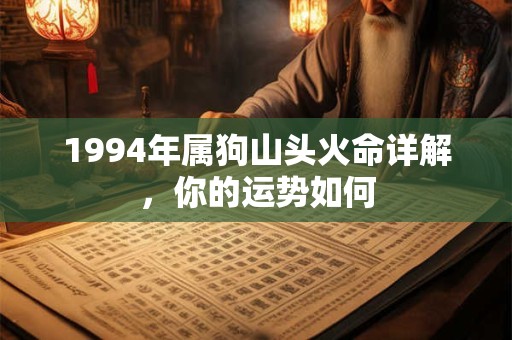 1994年属狗山头火命详解，你的运势如何