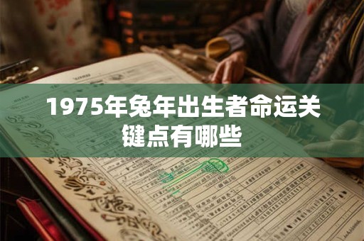 1975年兔年出生者命运关键点有哪些