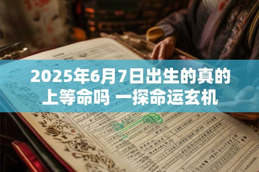 2025年6月7日出生的真的上等命吗 一探命运玄机