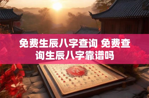 免费生辰八字查询 免费查询生辰八字靠谱吗