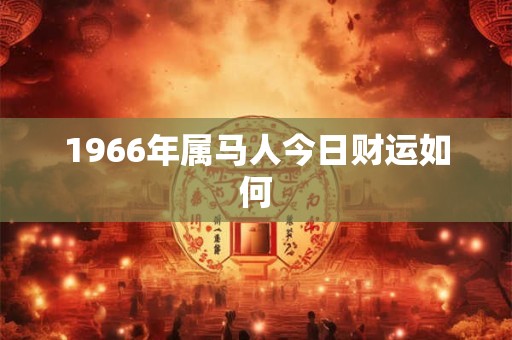 1966年属马人今日财运如何
