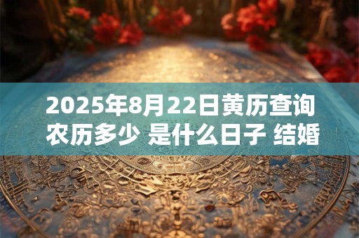 2025年8月22日黄历查询 农历多少 是什么日子 结婚吉时