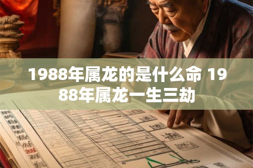 1988年属龙的是什么命 1988年属龙一生三劫