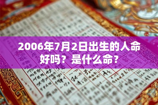 2006年7月2日出生的人命好吗？是什么命？