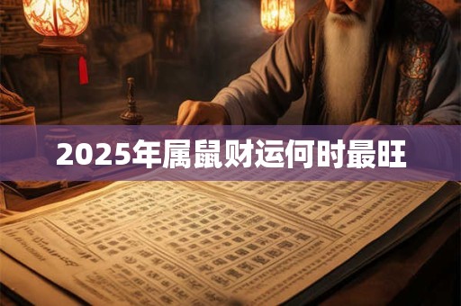 2025年属鼠财运何时最旺