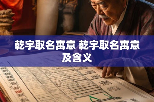 乾字取名寓意 乾字取名寓意及含义