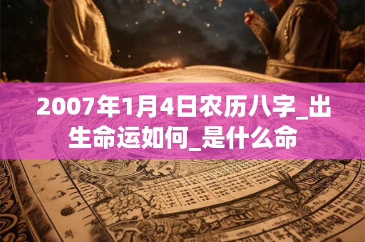 2007年1月4日农历八字_出生命运如何_是什么命