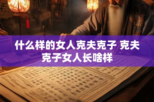 什么样的女人克夫克子 克夫克子女人长啥样