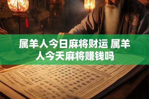 属羊人今日麻将财运 属羊人今天麻将赚钱吗