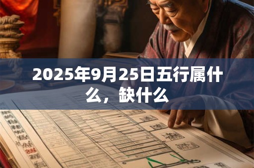 2025年9月25日五行属什么，缺什么