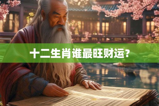 十二生肖谁最旺财运？