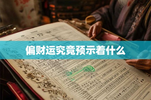 偏财运究竟预示着什么