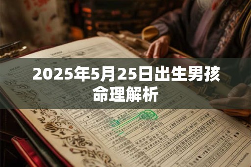 2025年5月25日出生男孩命理解析