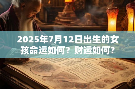 2025年7月12日出生的女孩命运如何？财运如何？