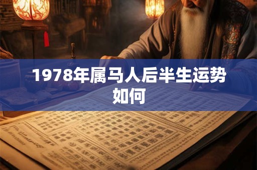 1978年属马人后半生运势如何