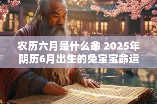 农历六月是什么命 2025年阴历6月出生的兔宝宝命运详解