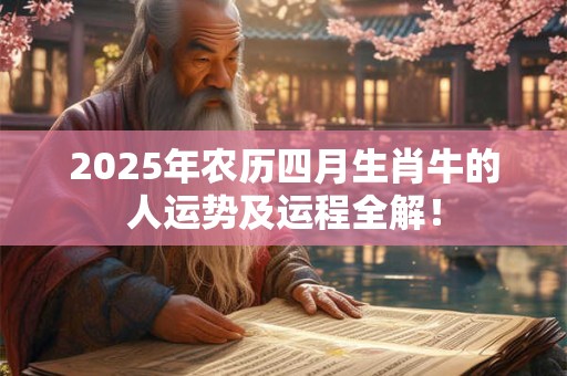 2025年农历四月生肖牛的人运势及运程全解！