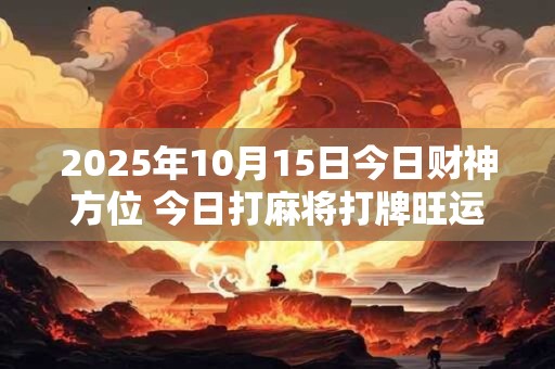 2025年10月15日今日财神方位 今日打麻将打牌旺运方位