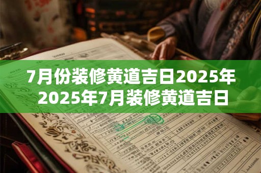 7月份装修黄道吉日2025年 2025年7月装修黄道吉日