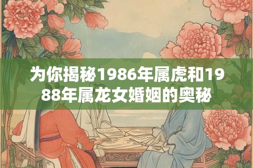 为你揭秘1986年属虎和1988年属龙女婚姻的奥秘