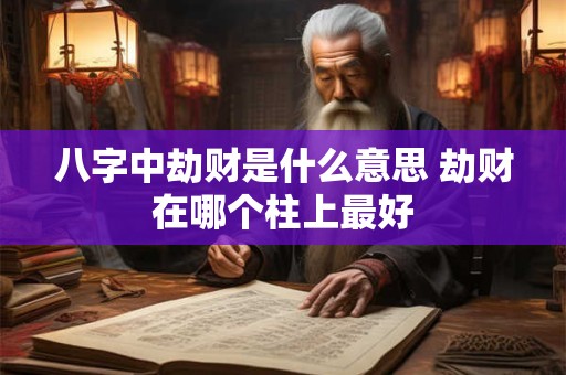 八字中劫财是什么意思 劫财在哪个柱上最好