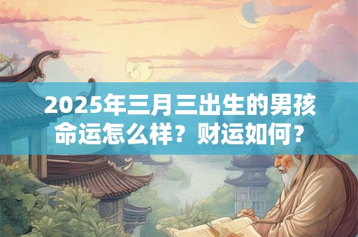2025年三月三出生的男孩命运怎么样？财运如何？
