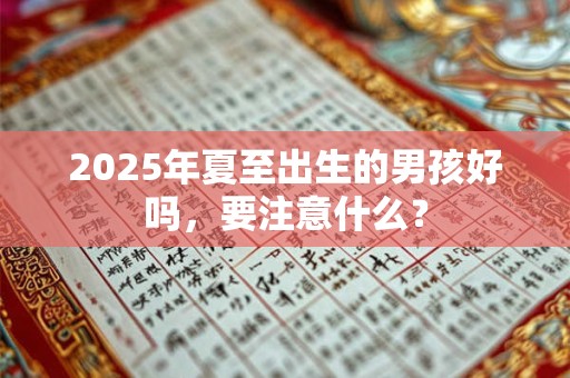 2025年夏至出生的男孩好吗,要注意什么? 2025年夏至出生的男孩好吗,要注意什么?