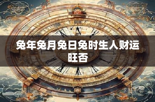 兔年兔月兔日兔时生人财运旺否